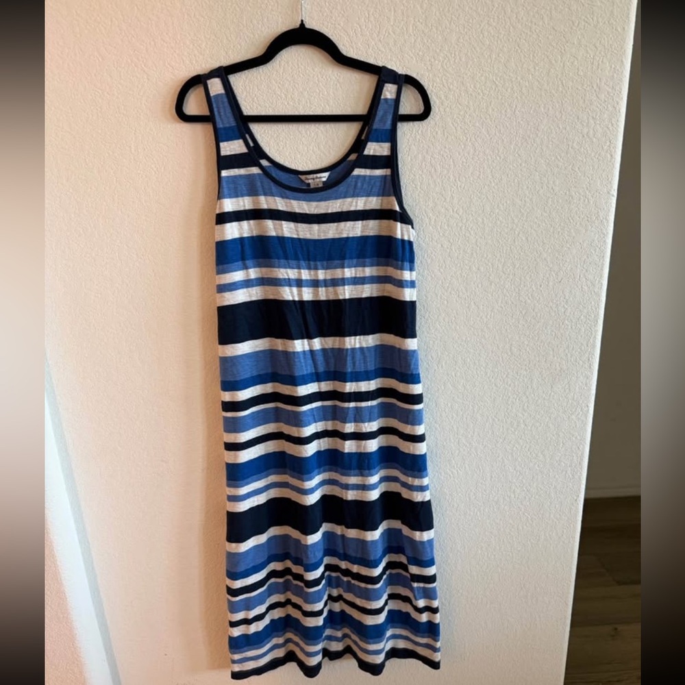 Tommy Bahama Blue and White Striped Maxi Dress